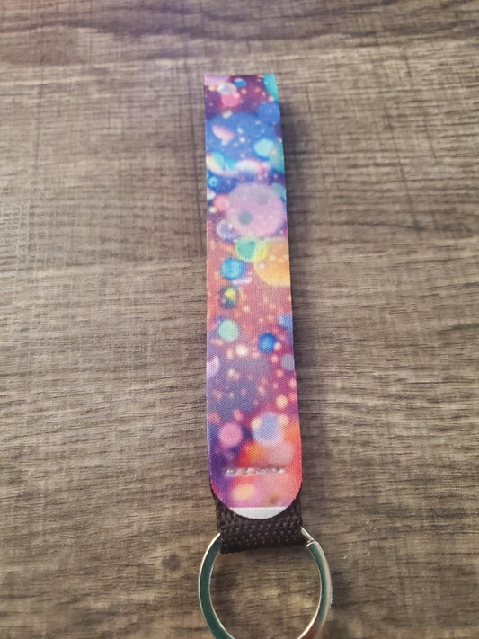 Vibrant Pastel Nebula Keychain Strap