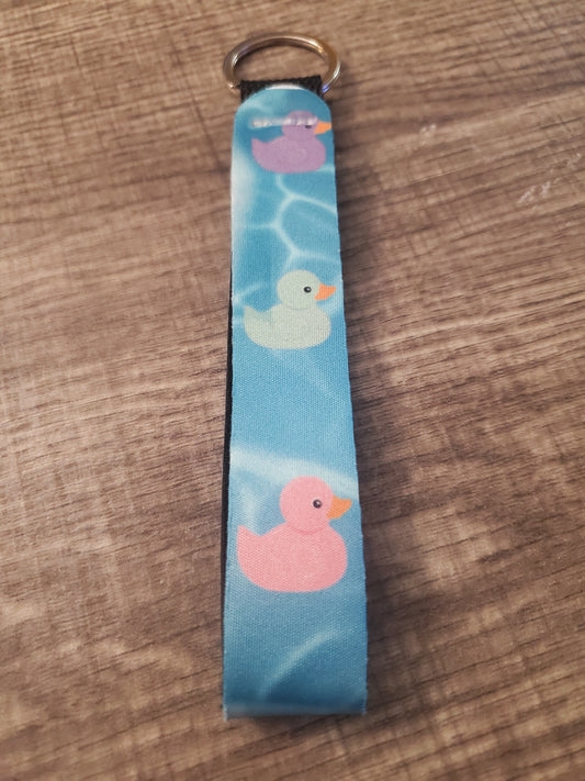 Pastel Rubber Ducky Fabric Wristlet