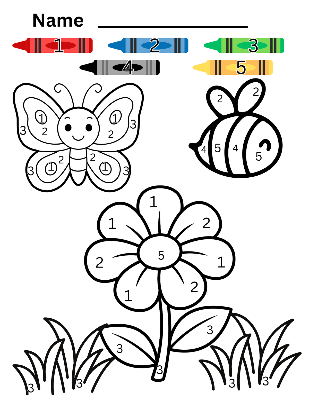 Flower Color By Number