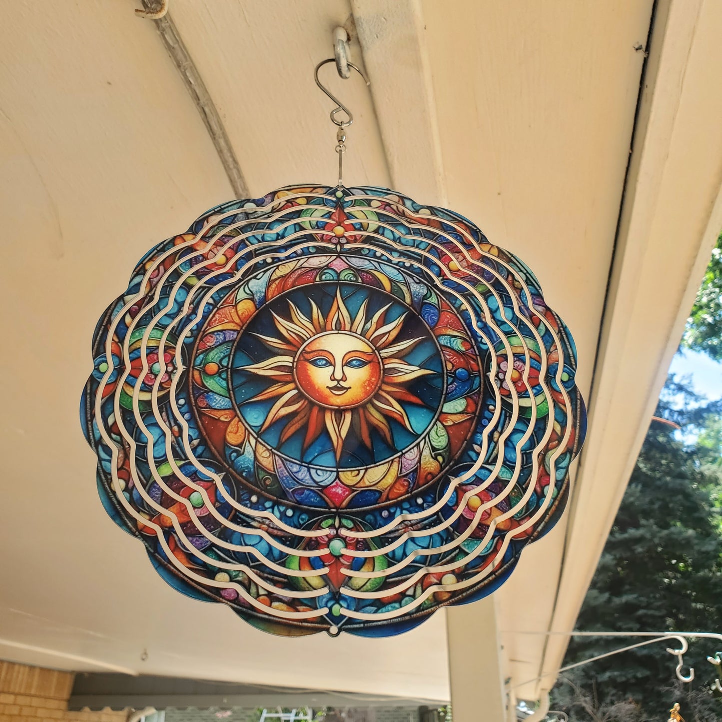 Colorful Sun Mandala Wind Spinner