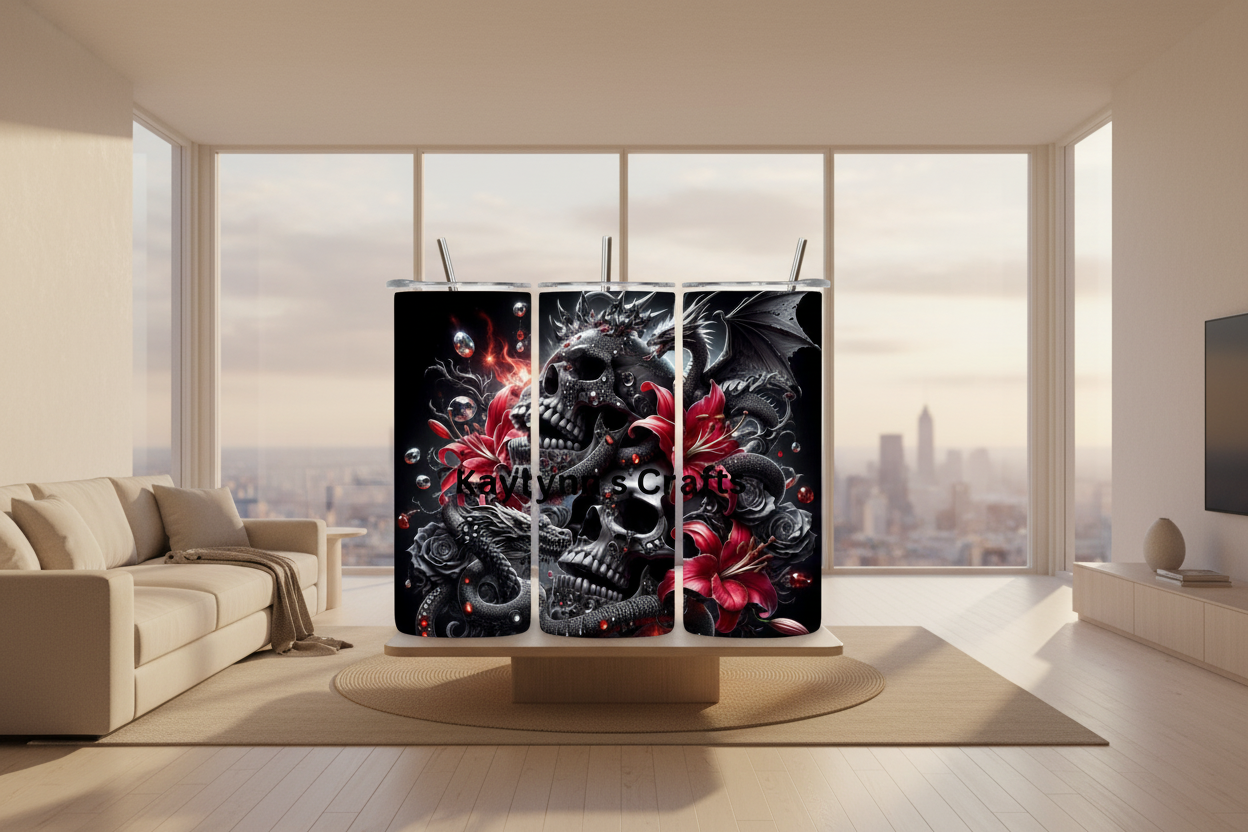 Decorative Skull Tumbler