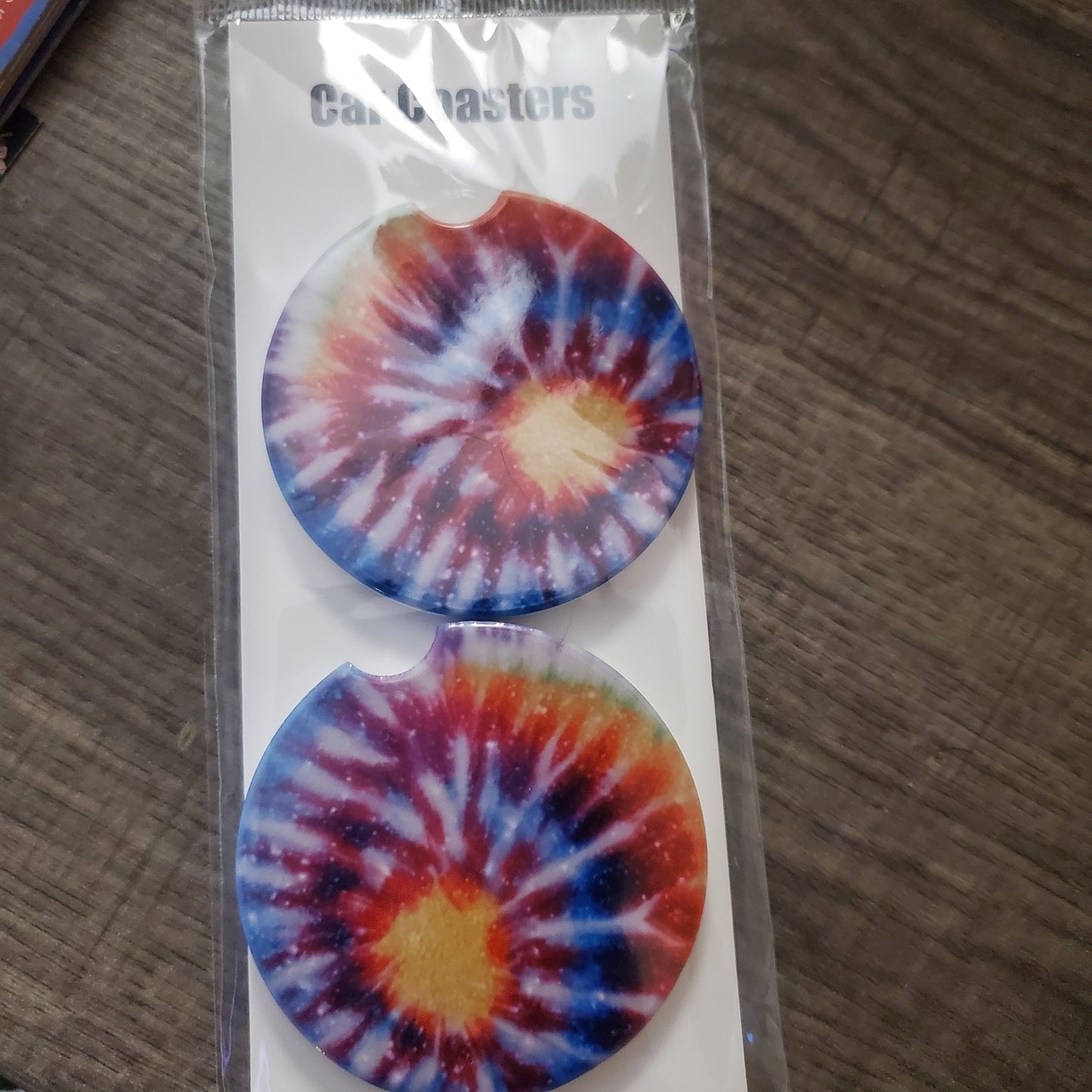 Tie Dye Car Cup Holder Coasters Set