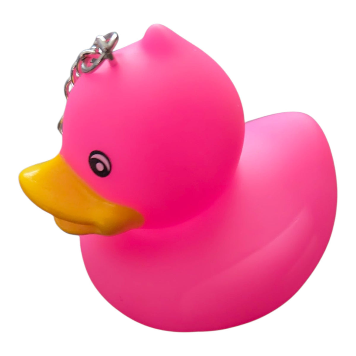 Cute Pink Rubber Duck Keychain